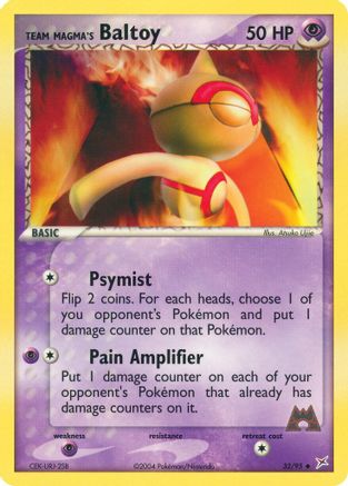 Team Magma's Baltoy - 32/95/95 - Reverse Holofoil Team Magma vs Team Aqua - Uncommon