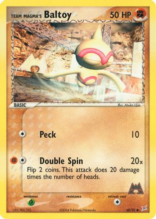 Team Magma's Baltoy - 60/95/95 - Reverse Holofoil Team Magma vs Team Aqua - Common
