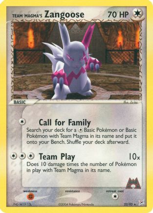 Team Magma's Zangoose Team Magma vs Team Aqua - Rare