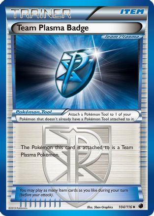 Team Plasma Badge (Team Plasma) 104 - Reverse Holofoil Plasma Freeze - Uncommon