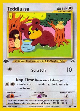 Teddiursa 065 - 1st Edition Neo Discovery - Common