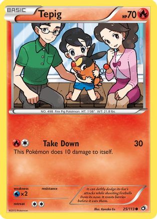 Tepig 025 - Reverse Holofoil Legendary Treasures - Common