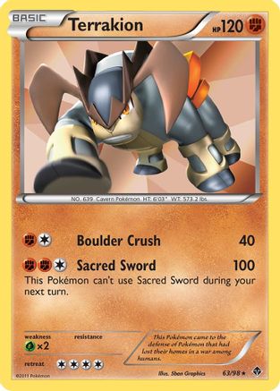 Terrakion - Reverse Holofoil Emerging Powers - Holo Rare