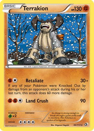 Terrakion - Reverse Holofoil Legendary Treasures - Holo Rare