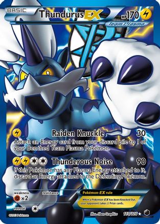 Thundurus EX (Team Plasma) (110 Full Art) - Holofoil Plasma Freeze - Ultra Rare