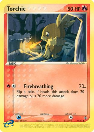 Torchic 077 - Reverse Holofoil Dragon - Common