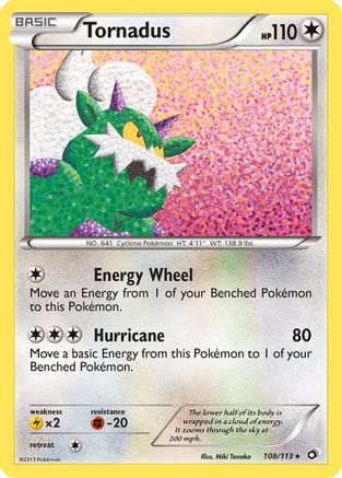 Tornadus 108 - Holofoil Legendary Treasures - Holo Rare