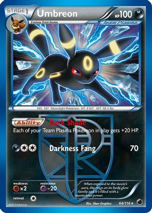 Umbreon (Team Plasma) 064 - Reverse Holofoil Plasma Freeze - Holo Rare