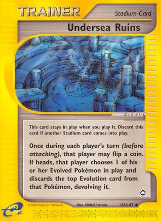 Undersea Ruins - Reverse Holofoil Aquapolis - Uncommon