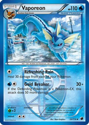 Vaporeon (Team Plasma) 020 - Reverse Holofoil Plasma Freeze - Uncommon
