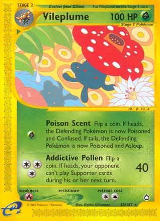 Vileplume - Reverse Holofoil Aquapolis - Rare