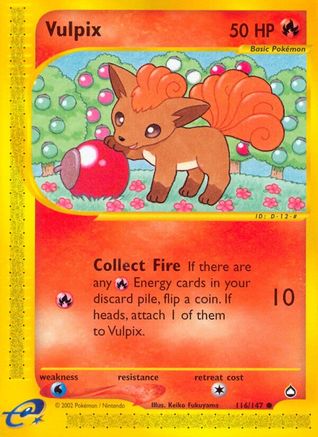Vulpix 116 - Reverse Holofoil Aquapolis - Common