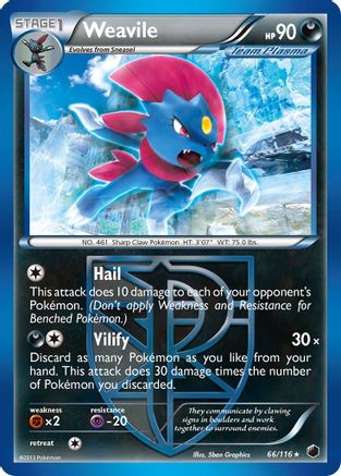 Weavile (Team Plasma) - Reverse Holofoil Plasma Freeze - Rare