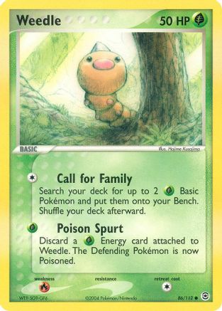 Weedle 086 - Reverse Holofoil FireRed & LeafGreen - Common
