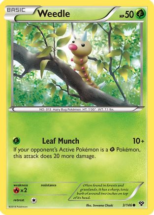 Weedle 003 - Reverse Holofoil XY Base Set - Common