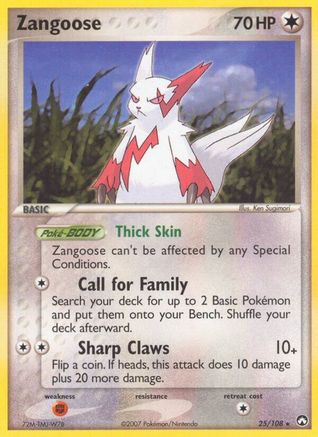 Zangoose 025 - Reverse Holofoil Power Keepers - Rare