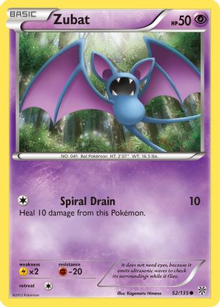 Zubat (52) - Reverse Holofoil Plasma Storm - Common