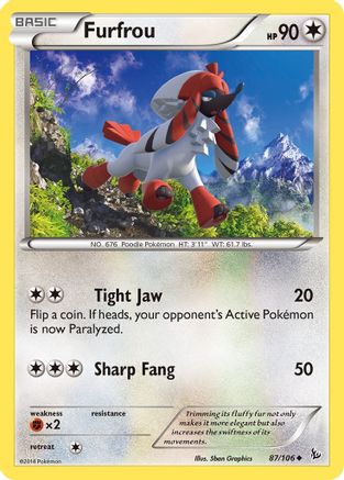 Furfrou 087 - Reverse Holofoil XY Flashfire - Uncommon