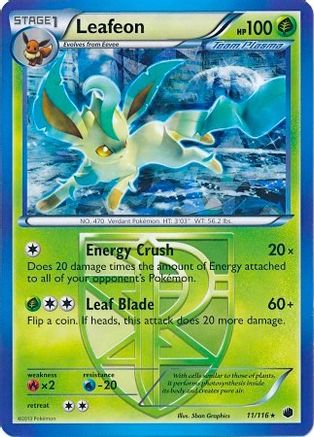 Leafeon - 11/116 (BW Plasma Freeze)/116 - Holofoil Deck Exclusives - Holo Rare