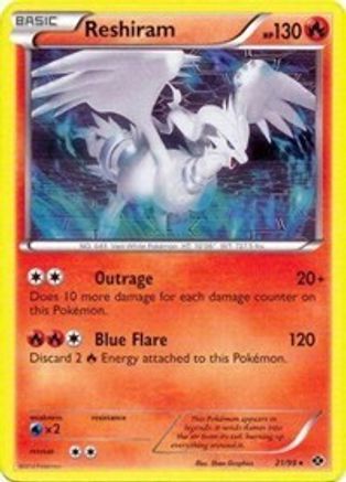 Reshiram - 21/99 (Next Destinies)/099 - Holofoil Deck Exclusives - Holo Rare