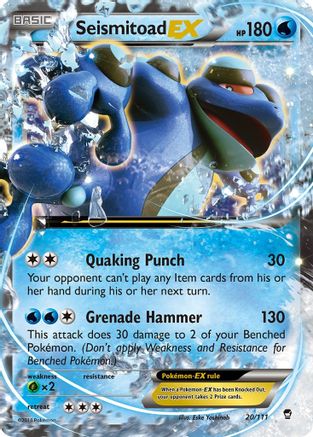 Seismitoad EX 020 - Holofoil XY Furious Fists - Ultra Rare