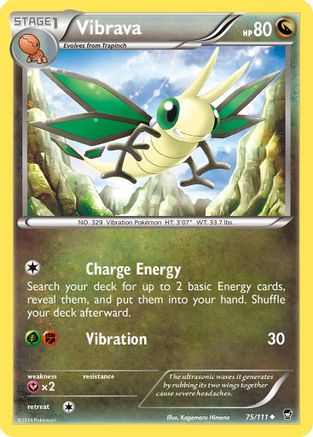 Vibrava 075 - Reverse Holofoil XY Furious Fists - Uncommon