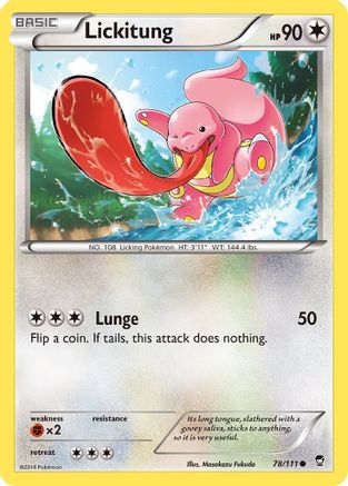 Lickitung 078 - Reverse Holofoil XY Furious Fists - Common