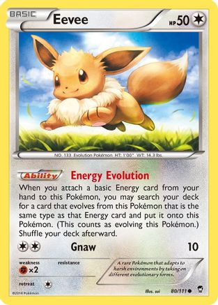 Eevee 080 - Reverse Holofoil XY Furious Fists - Common