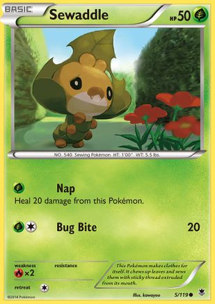 Sewaddle - Reverse Holofoil XY Phantom Forces - Common