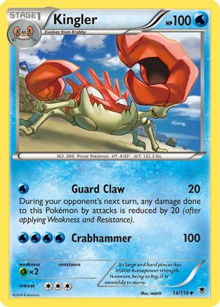 Kingler - Reverse Holofoil XY Phantom Forces - Uncommon