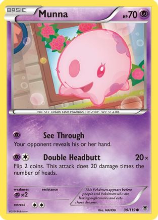 Munna 039 - Reverse Holofoil XY Phantom Forces - Common
