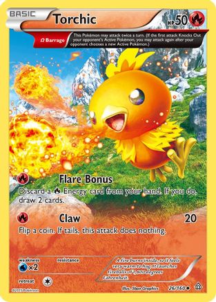 Torchic (Omega) 026 - Reverse Holofoil XY Primal Clash - Uncommon