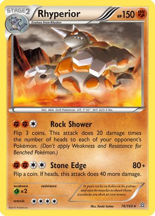 Rhyperior - Reverse Holofoil XY Primal Clash - Rare