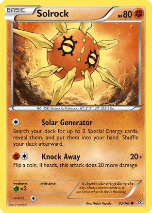 Solrock - Reverse Holofoil XY Primal Clash - Common
