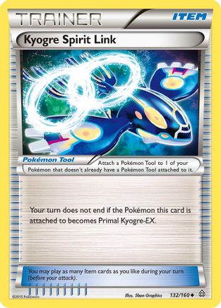 Kyogre Spirit Link 132 - Reverse Holofoil XY Primal Clash - Uncommon