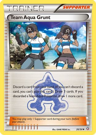 Team Aqua Grunt 026 - Reverse Holofoil Double Crisis - Uncommon