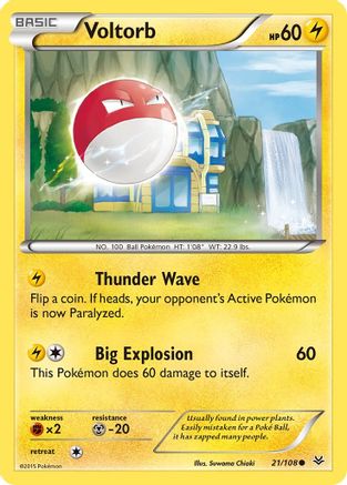 Voltorb 021 - Reverse Holofoil XY Roaring Skies - Common