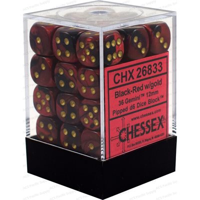 Chessex:Black-Red/ Gold