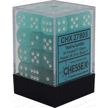 Chessex: Frosted Teal/White 12mm 36d6