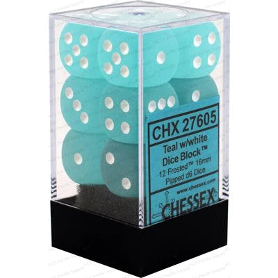 Chessex: Frosted Teal/White 16mm 12d6