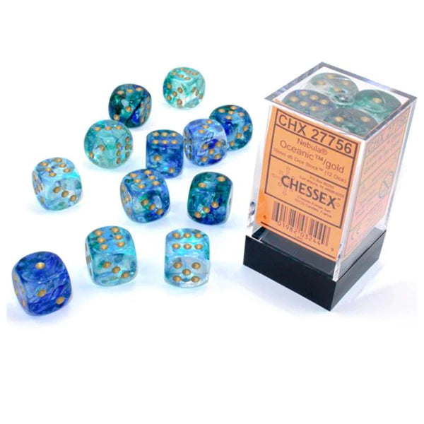 Chessex: Luminary Oceanic/Gold 16mm 12d6