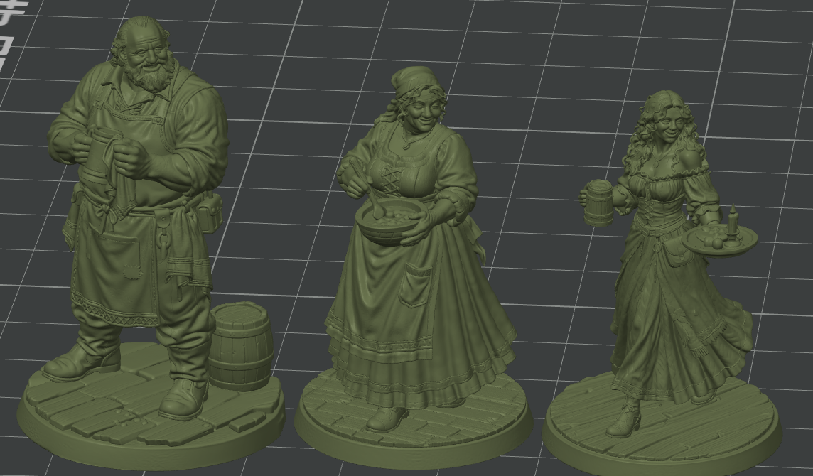 Innkeeper and his Family, NPC 3-Pack
