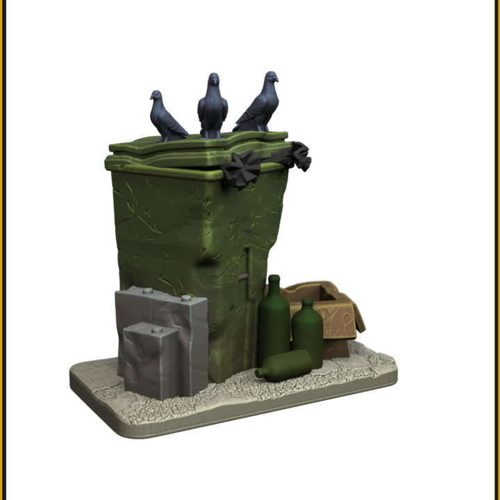 C27 - Trash Can with Pigeons