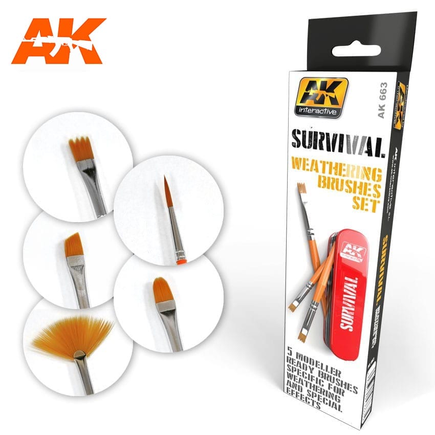 AK Interactive: Survival Weathering Brush Set