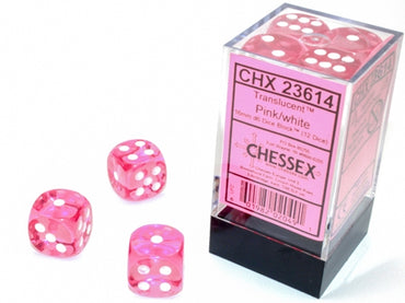 Chessex: Translucent 12d6 Pink/White