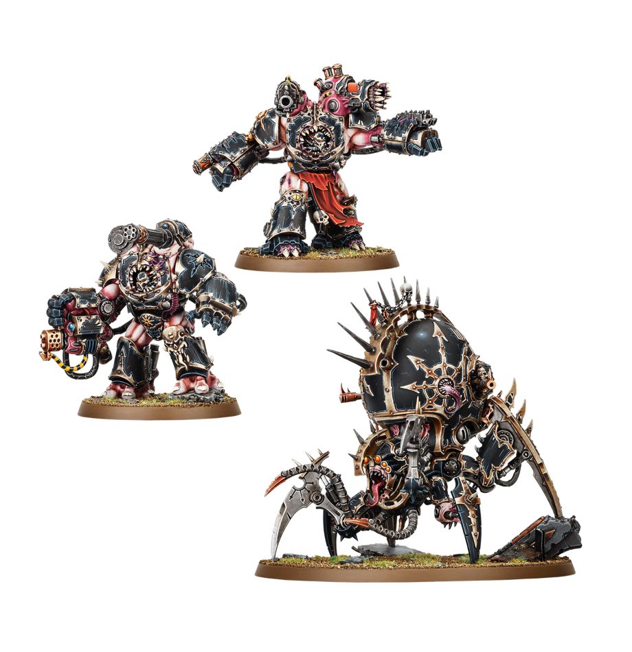 Chaos Space Marines: Warpforged Venom Crawler and Obliterators