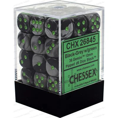 Chessex: Black-Grey/green