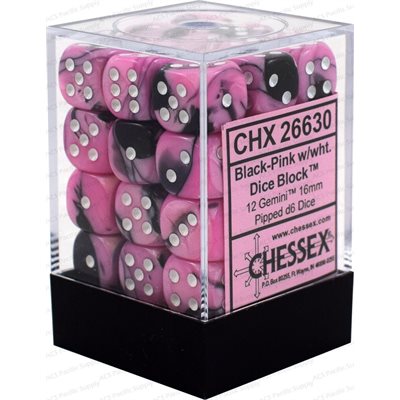 Chessex: Black-Pink/white
