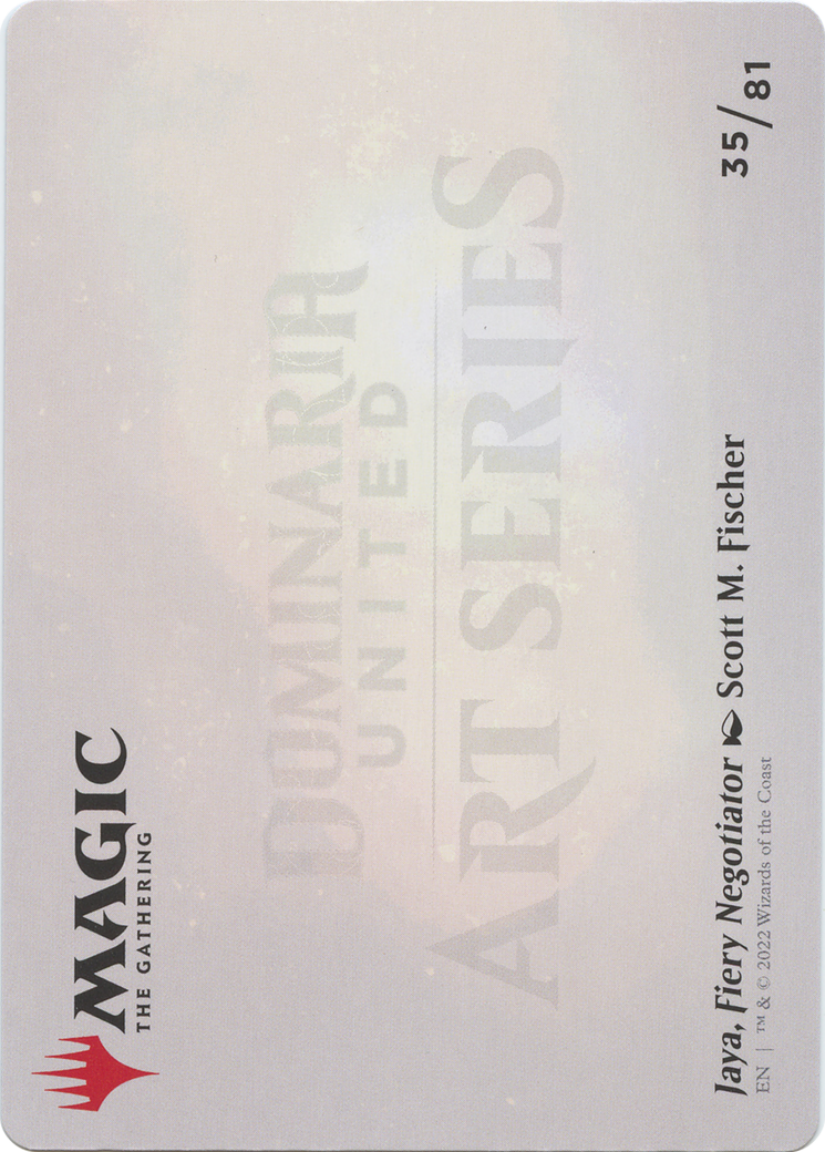 Jaya, Fiery Negotiator // Jaya, Fiery Negotiator (ADMU-035) - Dominaria United Art Series (Borderless) Foil