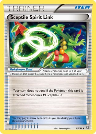 Sceptile Spirit Link 080  - Reverse Holofoil XY  Ancient Origins - Uncommon